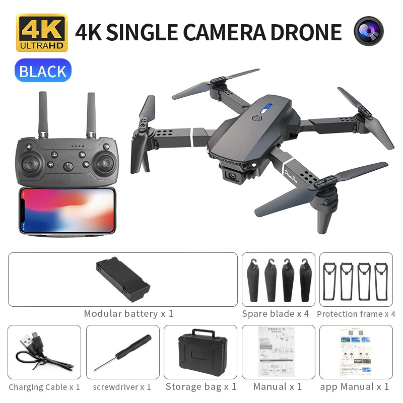 Drone Camera Lens - طائرة بدون طيار E88 ProIntelligent قابلة