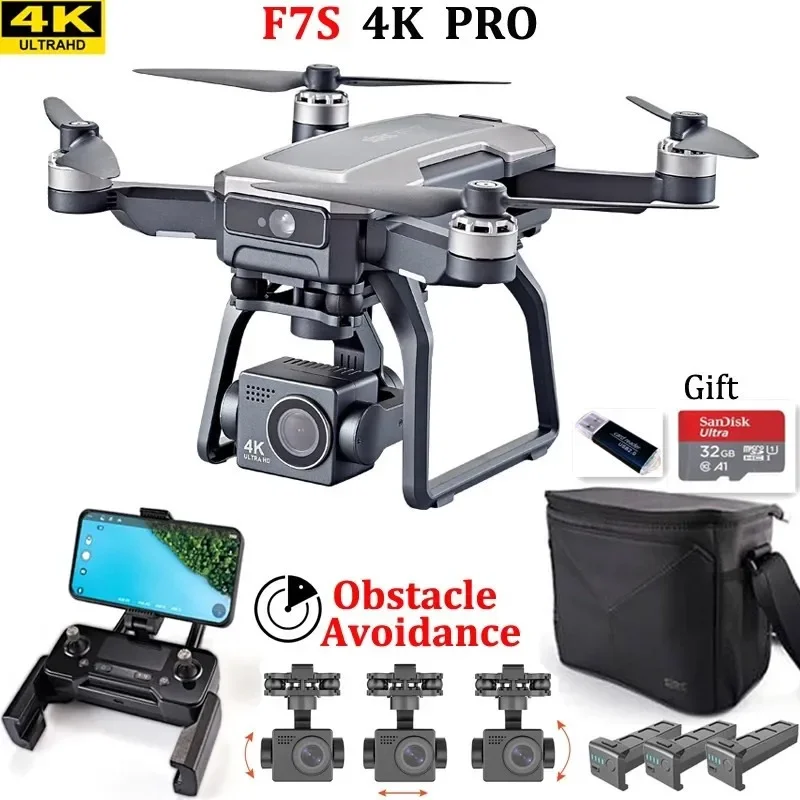Drone Camera With Gimbal - طائرة بدون طيار SJRC F7s 4K