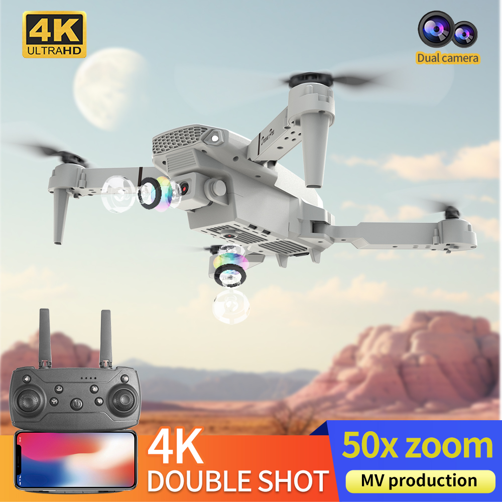طائرة بدون طيار E88 احترافية ج - مراجعة Drone Camera Wide Angle وسعره
