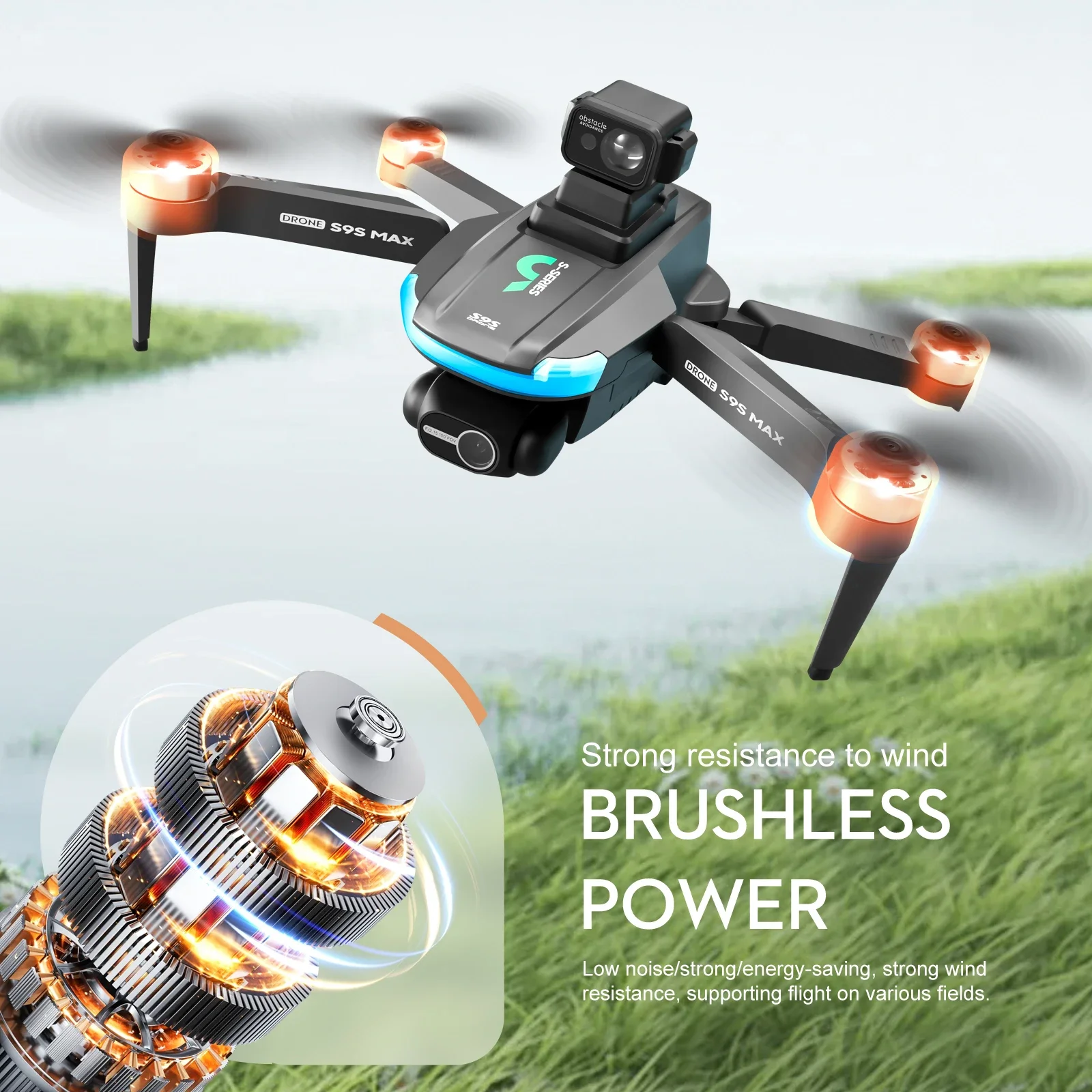 جديد S9S ماكس طائرة صغيرة بدون - مراجعة Drone Camera With Gimbal وسعره