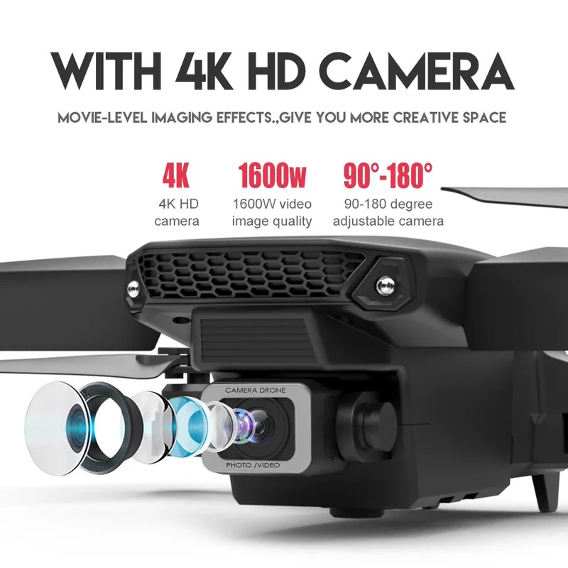 طائرة بدون طيار E88 ProIntelli - مراجعة Drone Camera Lens وسعره