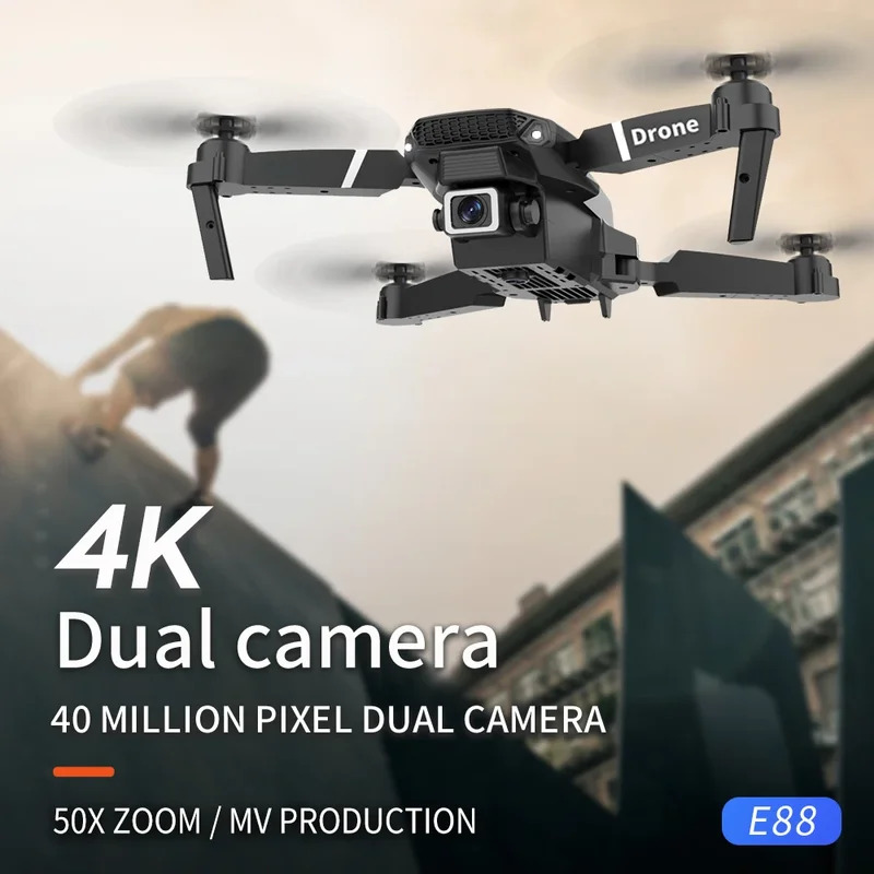 طائرة بدون طيار E88 ProIntelli - مراجعة Drone Camera Lens وسعره