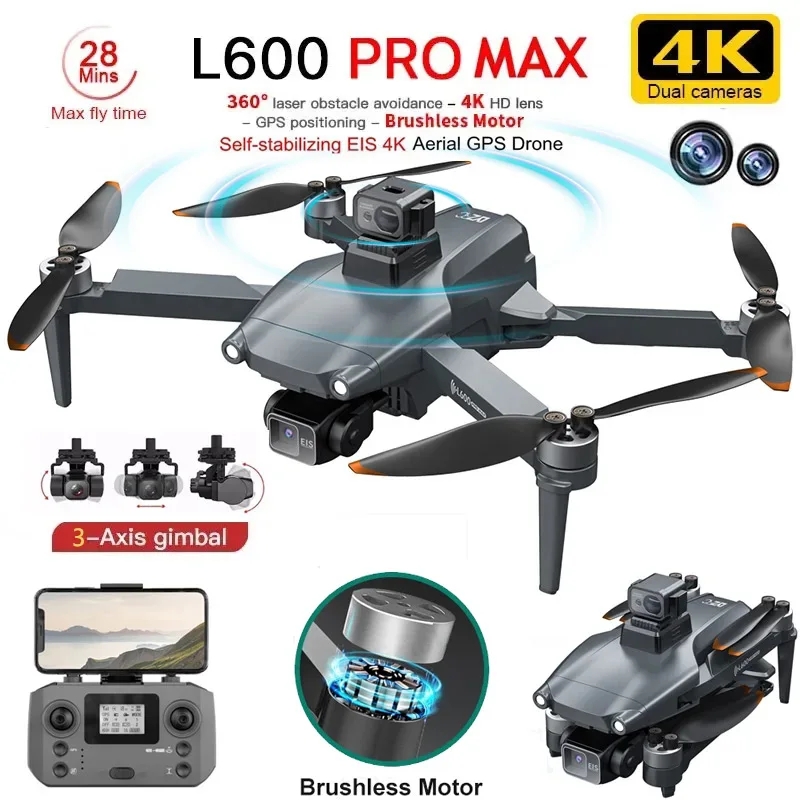 L600 PRO MAX GPS الطائرة بدون  - مراجعة Drone Camera With Gimbal وسعره