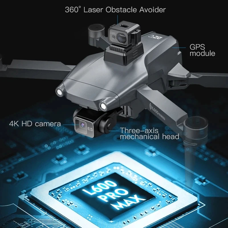 L600 PRO MAX GPS الطائرة بدون  - مراجعة Drone Camera With Gimbal وسعره